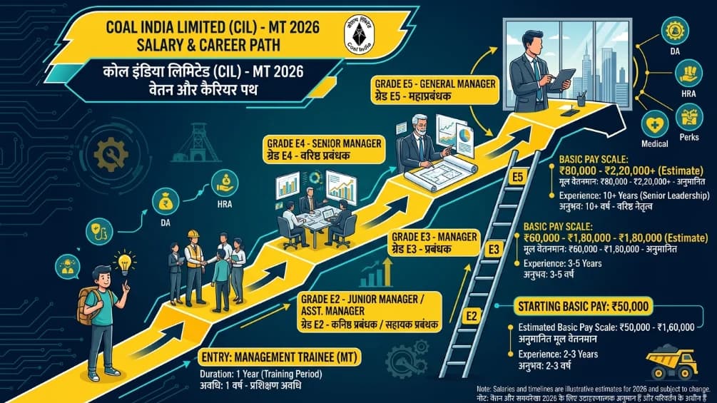 Coal India MT 2026 Salary Career Progression E2 E3 Manager General Manager
